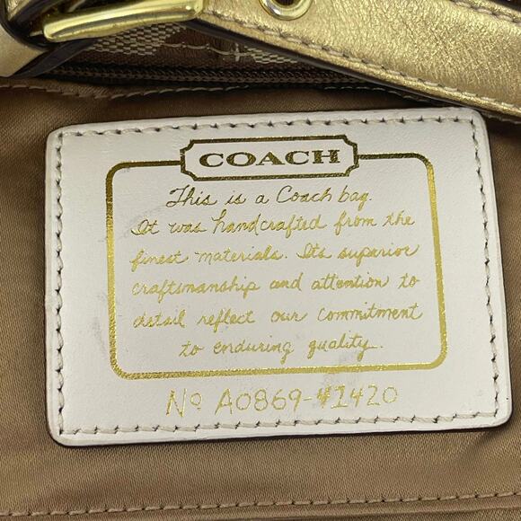 Y2K Coach Signature Baguette Shoulder Bag Chrysanthemum Flower Yellow Gold 41420 - Picture 12 of 14